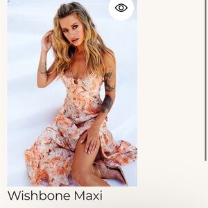 Maxi Orange and Cream Dress